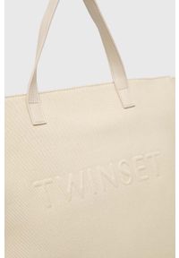 TwinSet - Twinset torebka kolor beżowy. Kolor: beżowy. Rodzaj torebki: na ramię #5