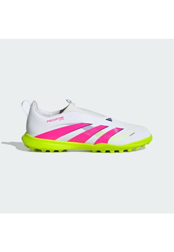 Adidas - Buty Predator League Laceless TF Kids. Kolor: żółty, biały, wielokolorowy, różowy. Materiał: materiał