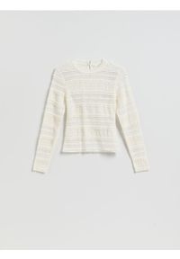 Reserved - Koronkowy longsleeve - złamana biel. Materiał: koronka. Długość rękawa: długi rękaw #1
