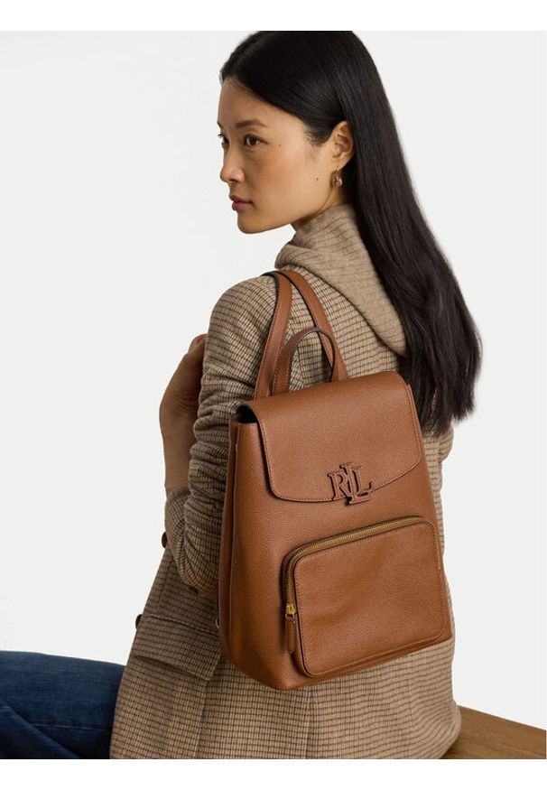 Lauren Ralph Lauren - LAUREN RALPH LAUREN Plecak Medium Cameryn 431969355001 Brązowy. Kolor: brązowy. Materiał: skóra