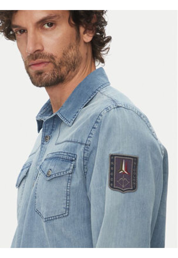 Aeronautica Militare Koszula jeansowa 251CA1281CT3527 Błękitny Regular Fit. Kolor: niebieski. Materiał: bawełna