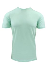 Męski T-Shirt Jednokolorowy - Brave Soul - Kolor Miętowy. Okazja: na co dzień. Kolor: miętowy. Materiał: bawełna. Sezon: wiosna, lato. Styl: casual