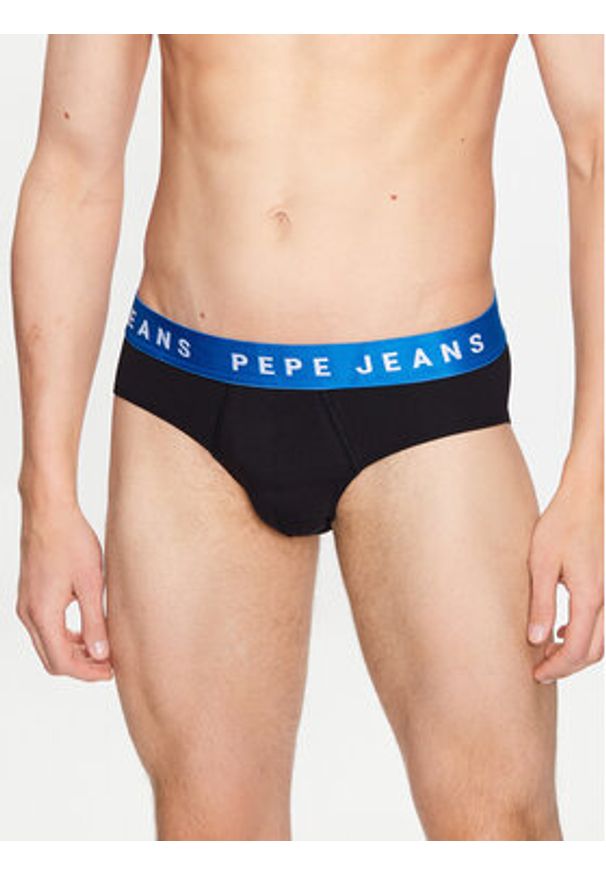 Pepe Jeans Slipy Logo Bf Lr 2P PMU10962 Czarny. Kolor: czarny. Materiał: bawełna