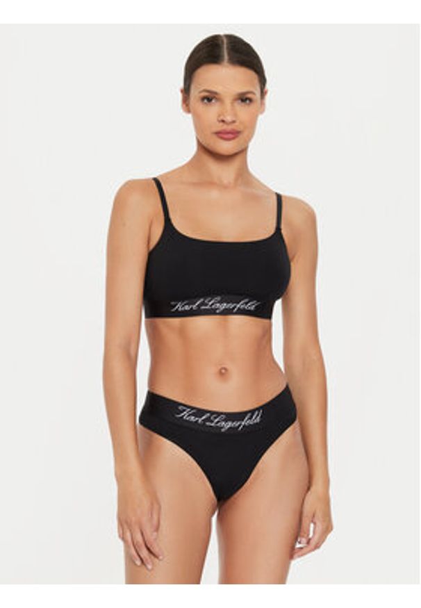 Karl Lagerfeld - KARL LAGERFELD Biustonosz top 240W2129 Czarny. Kolor: czarny. Materiał: bawełna
