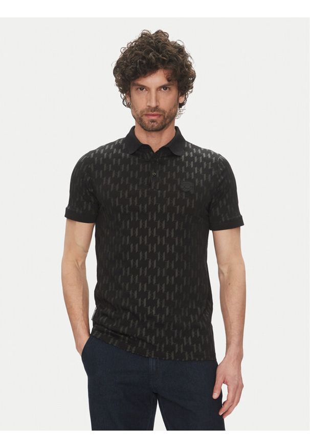 Karl Lagerfeld - KARL LAGERFELD Polo 745070 552251 Czarny Regular Fit. Typ kołnierza: polo. Kolor: czarny. Materiał: bawełna