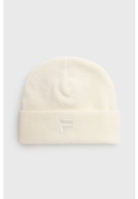 Fila czapka kolor beżowy z grubej dzianiny. Kolor: beżowy. Materiał: dzianina #1