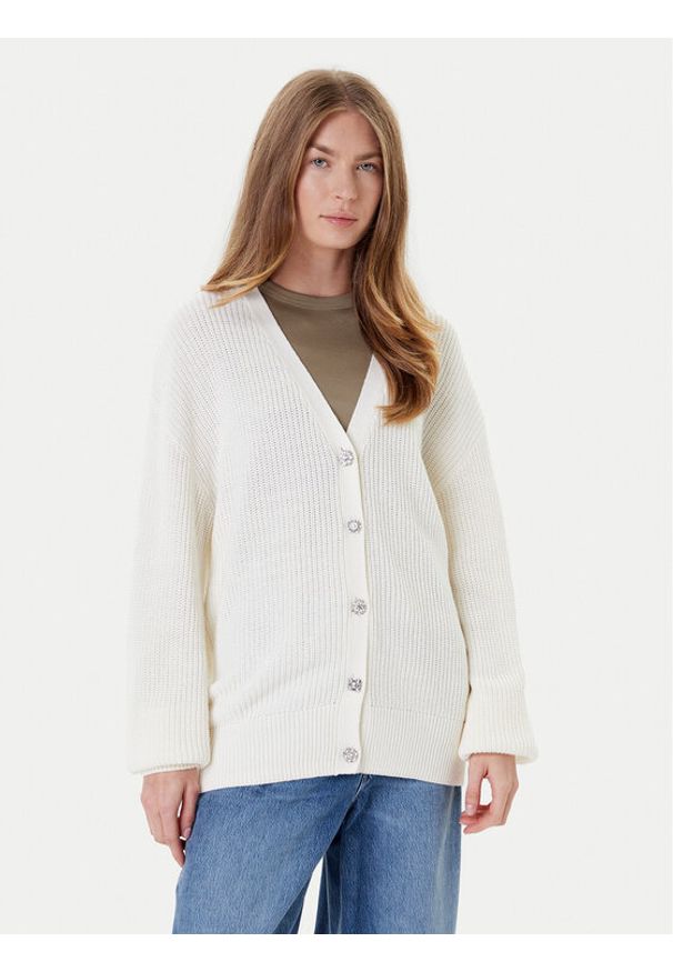 Guess Kardigan W5YR06 Z3OO0 Écru Regular Fit. Materiał: bawełna