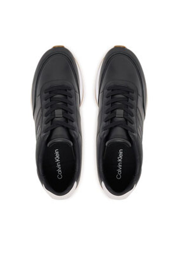 Calvin Klein Sneakersy Retro Runner Lth Tape YM0YM01381 Czarny. Kolor: czarny. Materiał: skóra