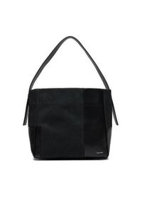 Calvin Klein Torebka Texture Block Medium Shopper K60K611658 Czarny. Kolor: czarny. Materiał: skórzane #1