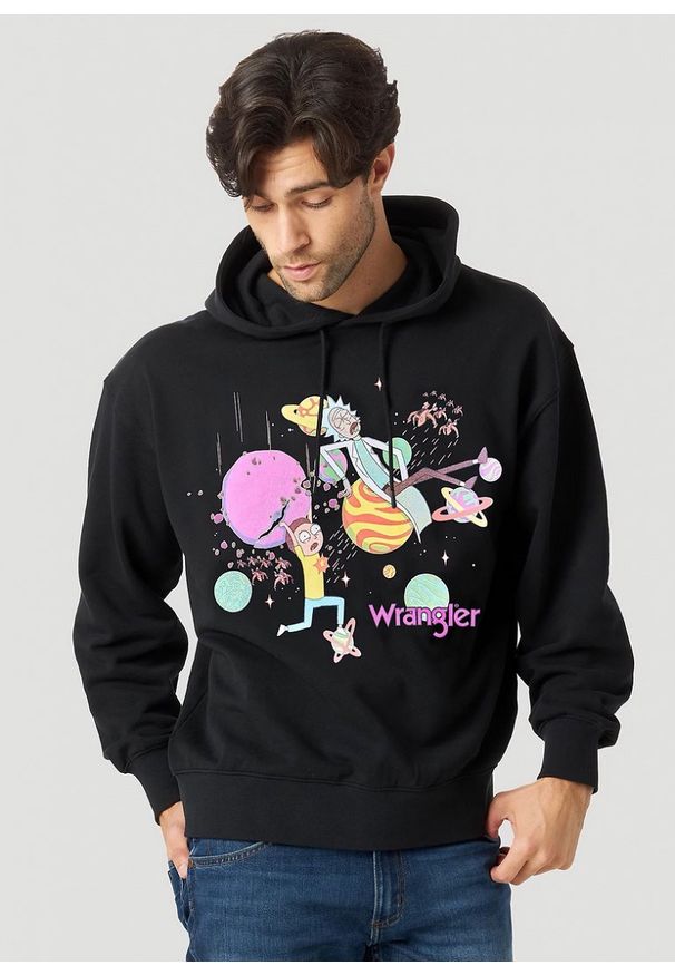 Wrangler - MĘSKA BLUZA WRANGLER RICK&MORTY HOODIE BLACK W6R2HN100 112144804