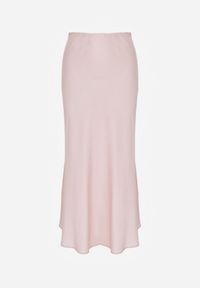 Renee - Różowa Koktajlowa Spódnica z Satyny o Rozkloszowanym Kroju Zinnivira. Kolor: różowy. Materiał: satyna. Styl: wizytowy #2