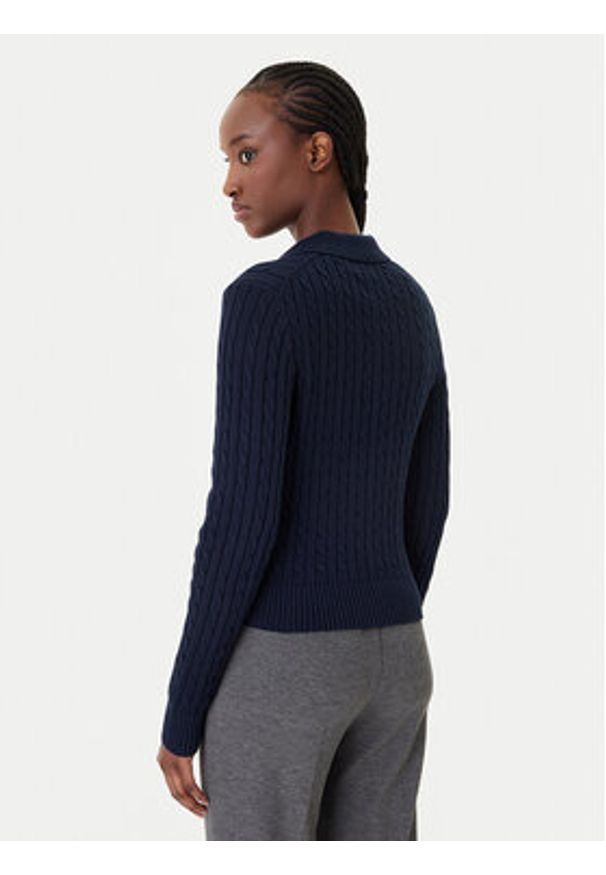 Polo Ralph Lauren Kardigan 211971881501 Granatowy Slim Fit. Typ kołnierza: polo. Kolor: niebieski. Materiał: bawełna