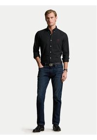 Polo Ralph Lauren Koszula 710928254006 Czarny Slim Fit. Typ kołnierza: polo. Kolor: czarny. Materiał: bawełna #4