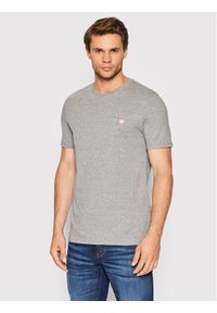 Guess T-Shirt M2YI36 I3Z11 Szary Slim Fit. Kolor: szary. Materiał: bawełna