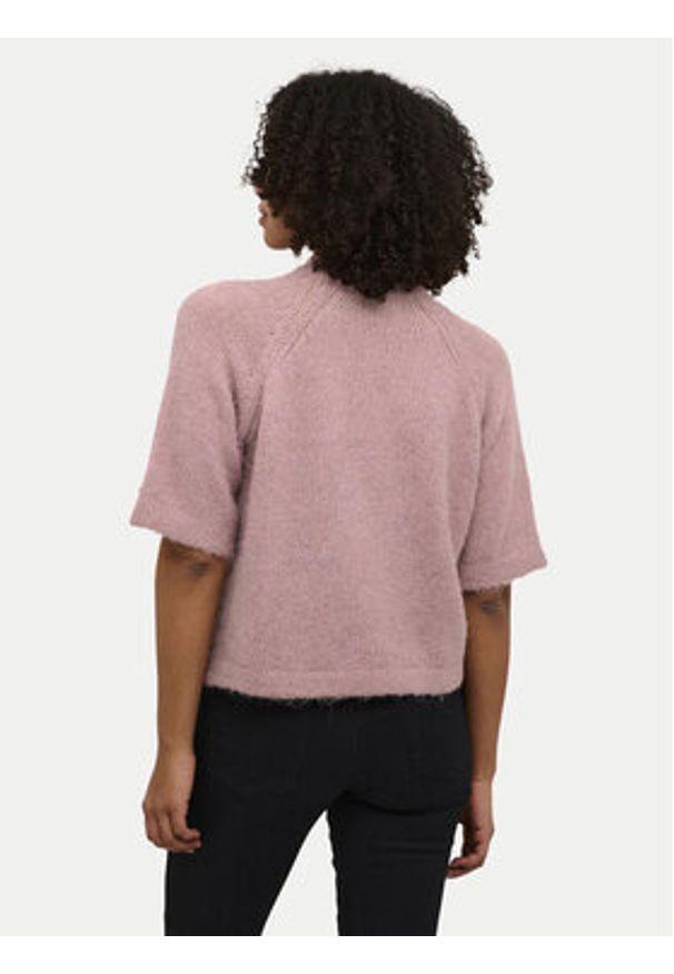 Kaffe Sweter Emilie 10509092 Różowy Loose Fit. Kolor: różowy. Materiał: syntetyk