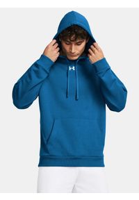 Under Armour - Bluza fitness męska UNDER ARMOUR Rival Fleece Hoodie z kapturem. Typ kołnierza: kaptur. Kolor: niebieski. Sport: fitness