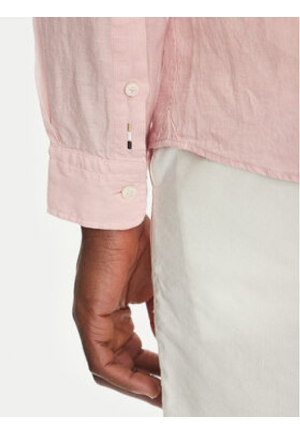 BOSS Koszula H-Roan-Bd-E-C1-243 50520283 Różowy Slim Fit. Kolor: różowy. Materiał: len