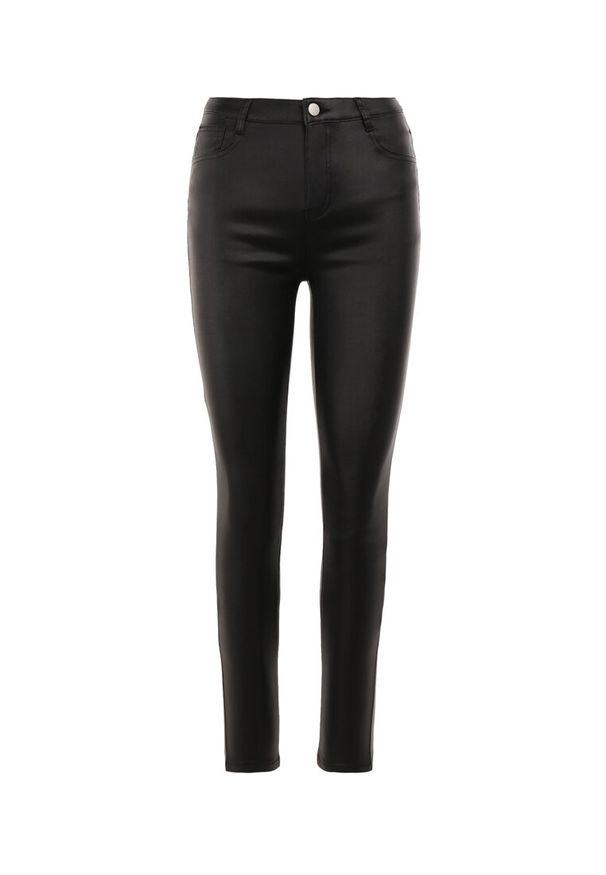 Born2be - Czarne Spodnie Skinny Phyneo. Kolor: czarny. Materiał: materiał. Wzór: aplikacja