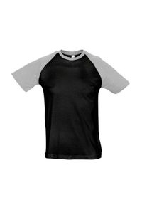 SOL'S - Funky Raglan T-shirt Unisex Dla Dorosłych. Kolor: czarny. Długość rękawa: raglanowy rękaw