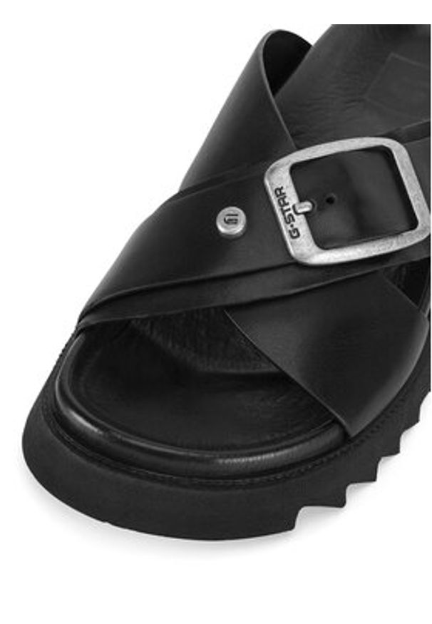 G-Star RAW - G-Star Raw Klapki DEBRA-25SS469 Czarny. Kolor: czarny. Materiał: skóra