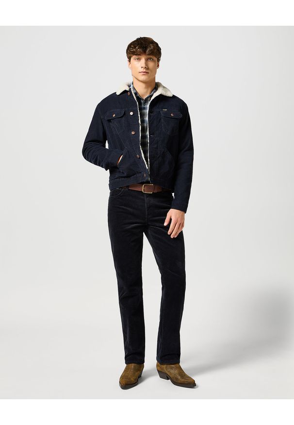 Wrangler - MĘSKA KOSZULA KRATA WRANGLER 1 PKT INDIGO SHIRT NAVY 112357226