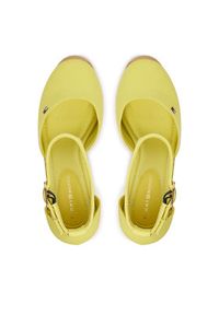 TOMMY HILFIGER - Tommy Hilfiger Espadryle Flag High Wedge Espad Closed Toe FW0FW09225 Żółty. Kolor: żółty. Materiał: materiał #5