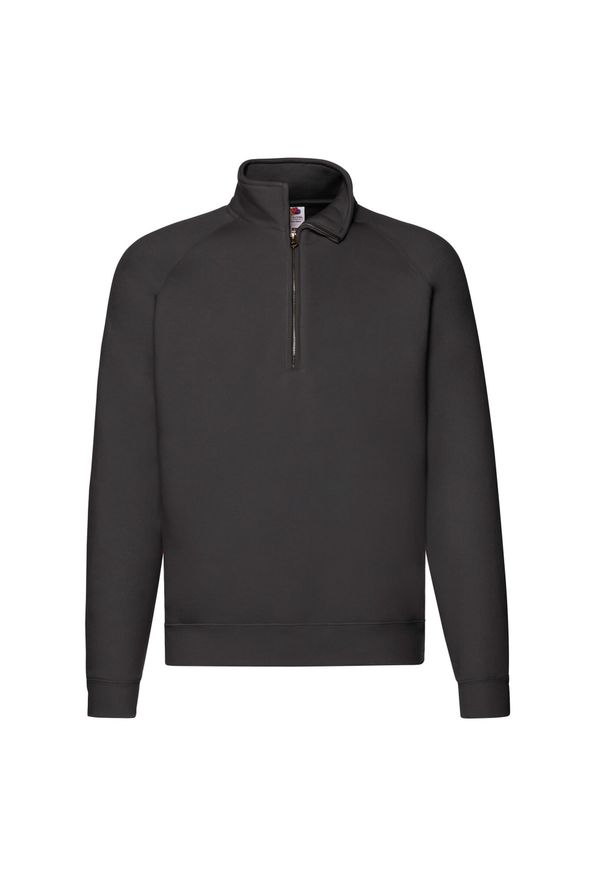 FRUIT OF THE LOOM - Bluza Unisex Premium Quarter Zip Raglan Dla Dorosłych. Kolor: czarny. Długość rękawa: raglanowy rękaw
