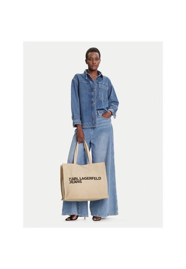 Karl Lagerfeld - Torebka KARL LAGERFELD. Kolor: beżowy