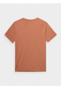 outhorn - T-shirt z nadrukiem męski - pomarańczowy. Okazja: na co dzień. Kolor: pomarańczowy. Materiał: dzianina, bawełna. Długość rękawa: krótki rękaw. Wzór: nadruk. Styl: casual #3