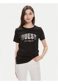 Guess T-Shirt Ss Rn Sequins Logo T W4GI31 I3Z14 Czarny Regular Fit. Kolor: czarny. Materiał: bawełna