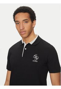 Guess Polo M5GP60 K7O64 Czarny Slim Fit. Typ kołnierza: polo. Kolor: czarny. Materiał: bawełna