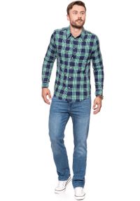 Wrangler - KOSZULA WRANGLER LS 1 PKT SHIRT AMAZON GREEN W5953ORUX. Kolor: zielony #4