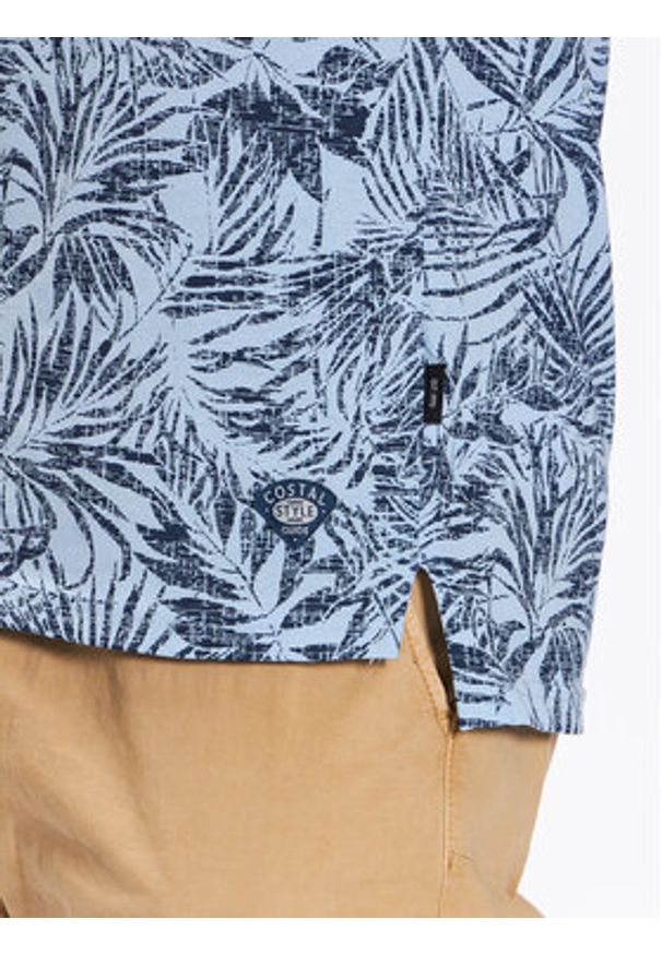 INDICODE T-Shirt Palme 40-935 Niebieski Regular Fit. Kolor: niebieski. Materiał: bawełna