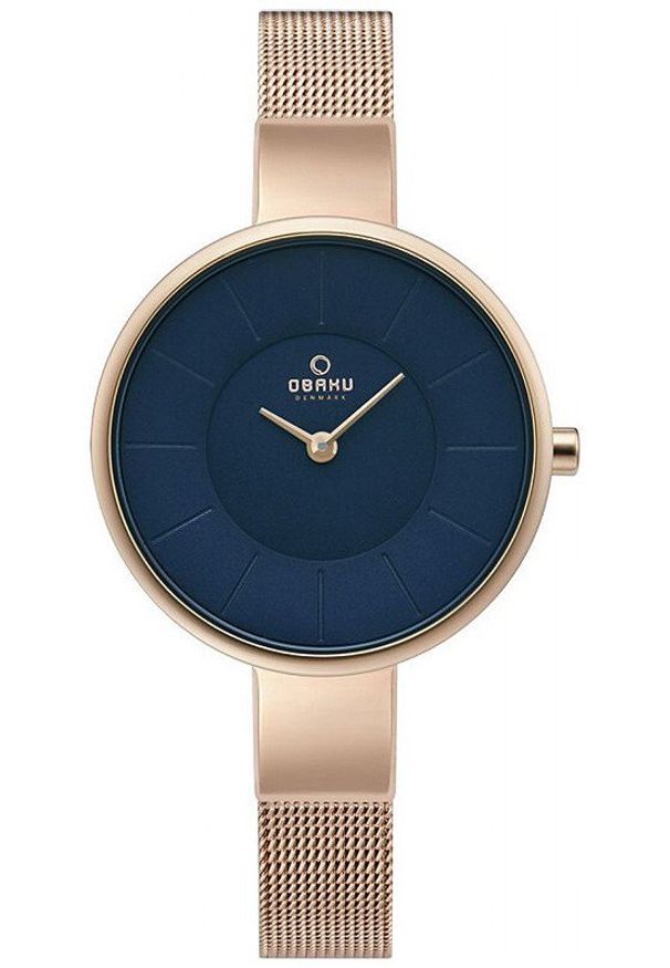 OBAKU - Zegarek damski Obaku Denmark V149LVLMV różowe złoto. Kolor: różowy, złoty, wielokolorowy