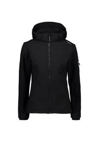 Kurtka softshell damska CMP Wilma Jacket Zip Hood. Kolor: czarny. Materiał: softshell