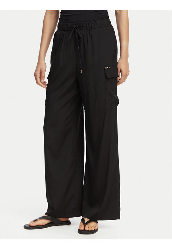 Liu Jo Beachwear Spodnie materiałowe VA6034 T2920 Czarny Relaxed Fit. Kolor: czarny. Materiał: syntetyk
