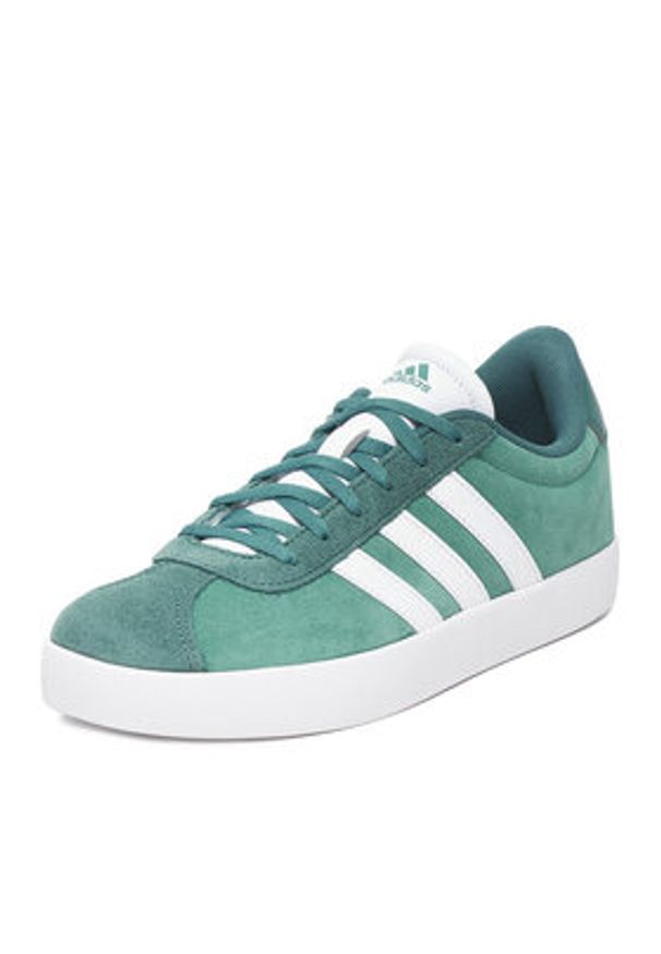 Adidas - adidas Sneakersy VL COURT 3.0 K JS3490 Zielony. Kolor: zielony. Materiał: zamsz, skóra