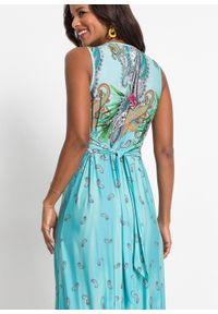 Długa letnia sukienka bonprix turkusowy paisley. Kolor: niebieski. Wzór: paisley. Sezon: lato. Długość: maxi #4