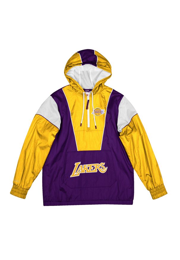 Mitchell & Ness - Kurtka z dresu Los Angeles Lakers. Kolor: fioletowy. Materiał: dresówka. Sport: koszykówka