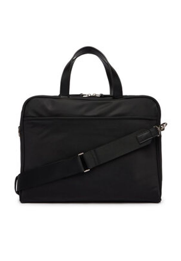 Calvin Klein Torba na laptopa Sleek Slim Commuter LV04D3351G Czarny. Kolor: czarny. Materiał: skóra