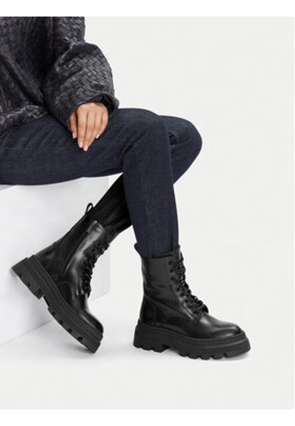 Badura Trzewiki EO-AMBER-4808-25 Czarny. Kolor: czarny. Materiał: skóra