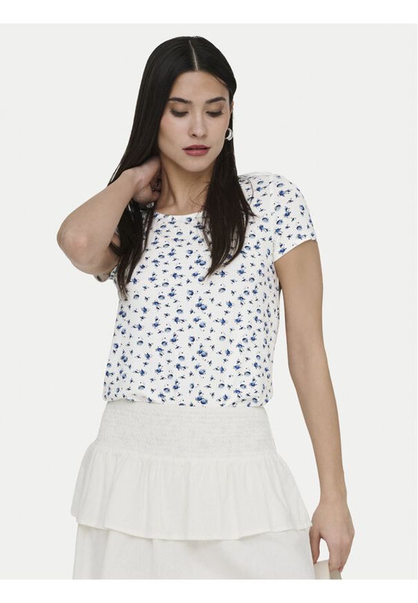 only - ONLY Bluzka Bera 15368588 Biały Regular Fit. Kolor: biały. Materiał: wiskoza