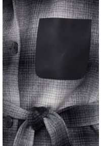 TOMMY HILFIGER - Tommy Hilfiger Płaszcz wełniany kolor szary przejściowy. Okazja: na co dzień. Kolor: szary. Materiał: wełna. Styl: casual