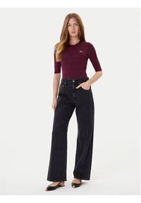 TwinSet - TWINSET Sweter 252TP3240 Bordowy Regular Fit. Kolor: czerwony. Materiał: wiskoza #3