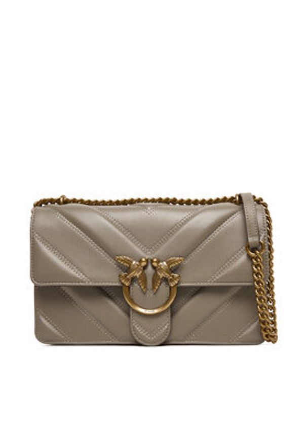 Pinko - PINKO Torebka Love One Classic Light Dc Al 25-26 PLTT 104549 A2OS Szary. Kolor: szary. Materiał: skórzane