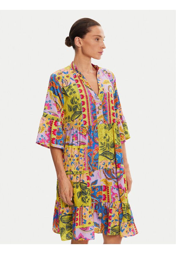 Iconique Sukienka letnia IC25-124 Kolorowy Relaxed Fit. Materiał: syntetyk. Wzór: kolorowy. Sezon: lato