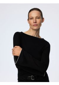 Reserved - Longsleeve z modalem - czarny. Kolor: czarny. Materiał: dzianina, bawełna. Długość rękawa: długi rękaw #1