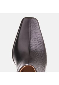 Marco Shoes Botki łączone z dwóch rodzajów skór czarne. Kolor: czarny. Materiał: skóra #7