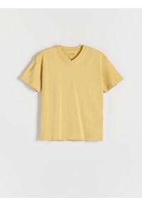 Reserved - T-shirt z nadrukiem - kremowy. Kolor: kremowy. Materiał: bawełna, włókno, dzianina. Wzór: nadruk #1
