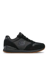 skechers - Skechers Sneakersy Waltan 52384/BBK Czarny. Kolor: czarny. Materiał: skóra, zamsz